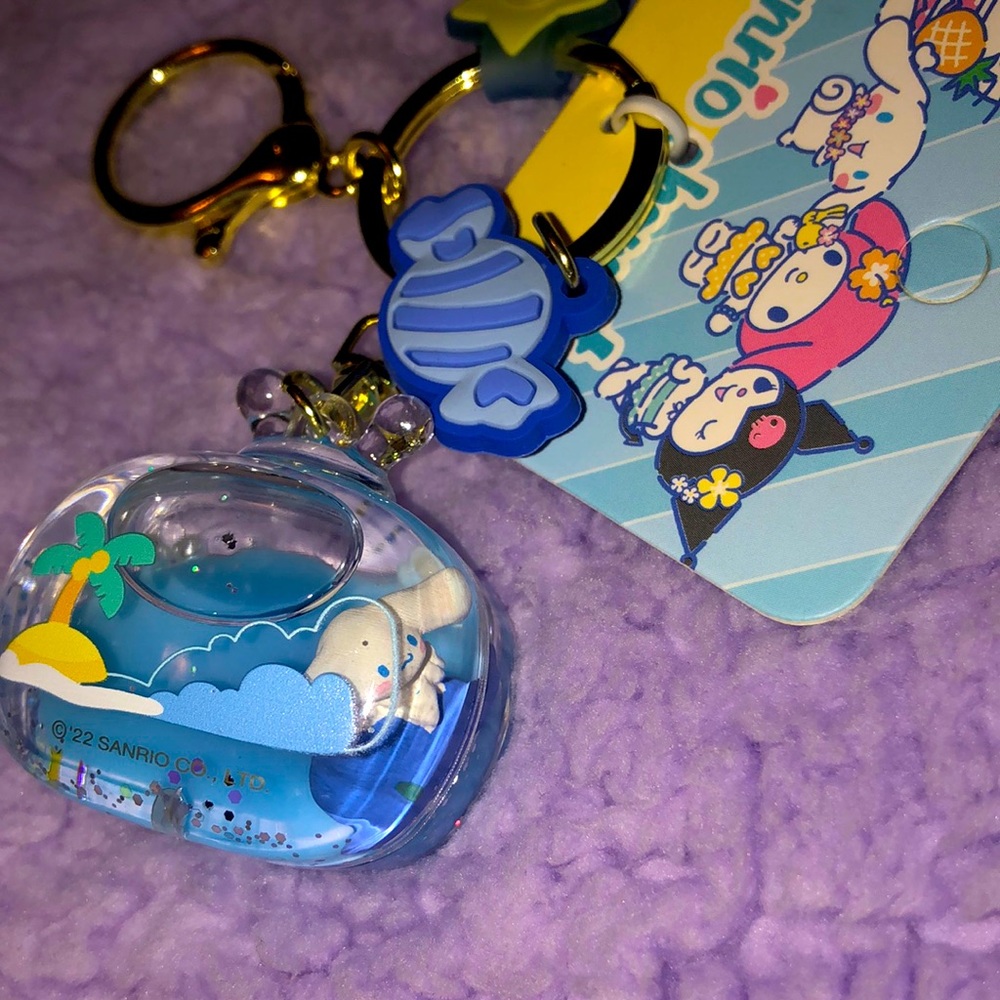 Sanrio, cinnamoroll glitter, globe, keychain
